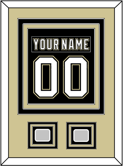 Pittsburgh Nameplate & Number (Back) Combined, With 2 Stanley Cup Finals Patches - Home Black (2007-2016)- Premier Tier 3
