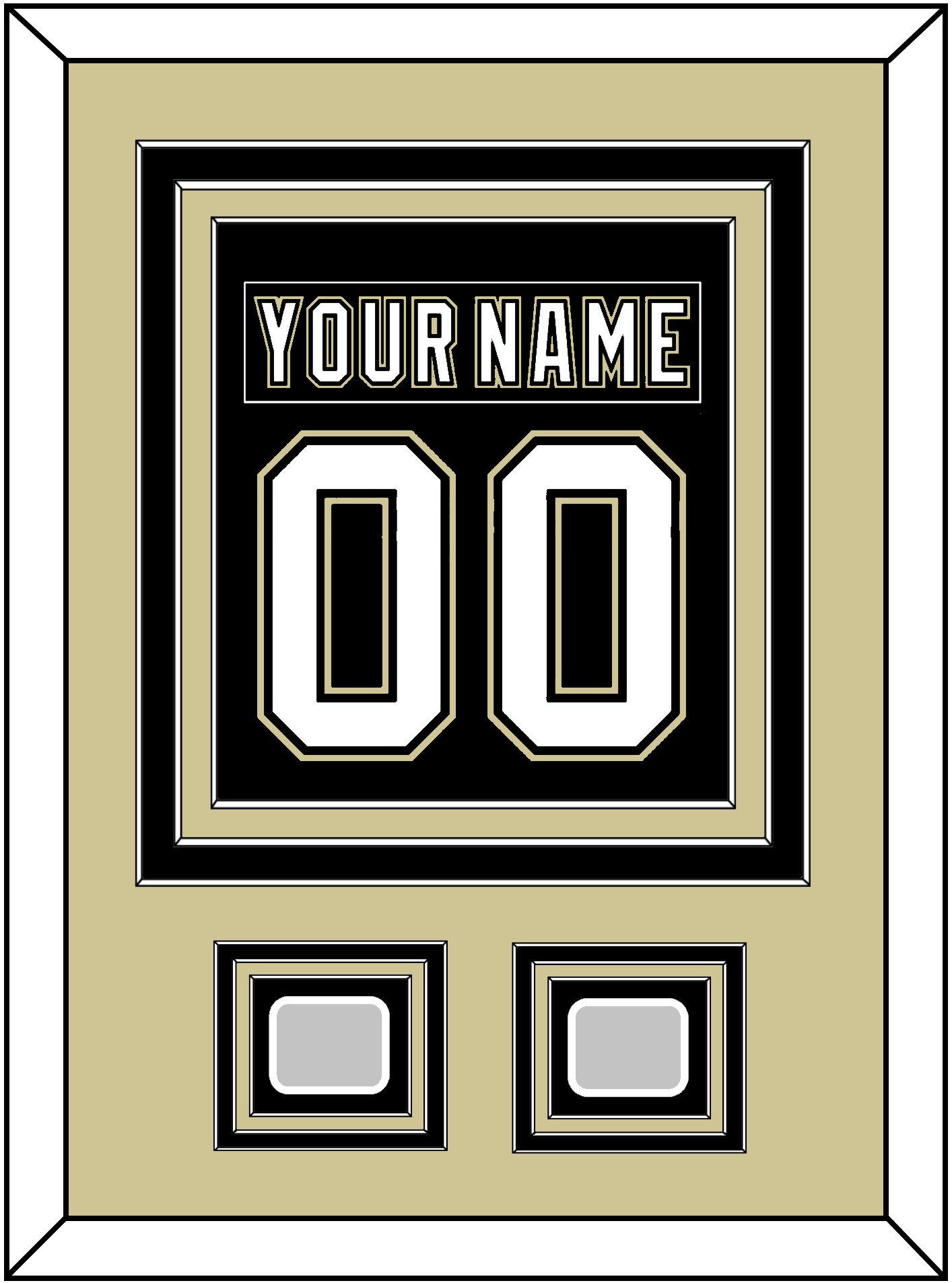 Pittsburgh Nameplate & Number (Back) Combined, With 2 Stanley Cup Champions Patches - Home Black (2007-2016) - Premier Tier 3