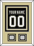 Pittsburgh Nameplate & Number (Back) Combined, With 2 Stanley Cup Finals Patches - Home Black (2007-2016)- Triple Mat 3