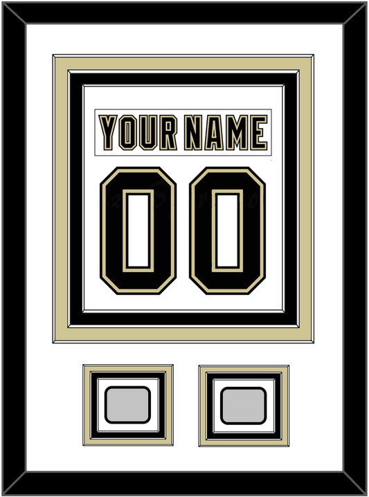 Pittsburgh Nameplate & Number (Back) Combined, With 2 Stanley Cup Champions Patches - Road White (2007-2016) - Premier Tier 1