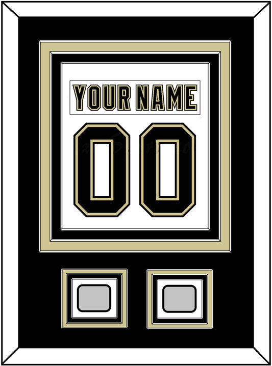 Pittsburgh Nameplate & Number (Back) Combined, With 2 Stanley Cup Champions Patches - Road White (2007-2016) - Premier Tier 2