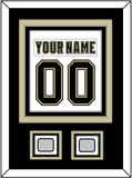 Pittsburgh Nameplate & Number (Back) Combined, With 2 Stanley Cup Champions Patches - Road White (2007-2016) - Triple Mat 2