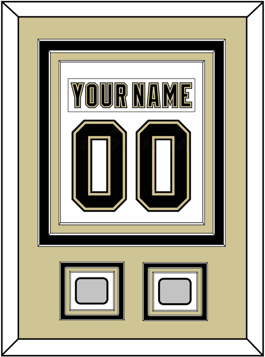 Pittsburgh Nameplate & Number (Back) Combined, With 2 Stanley Cup Champions Patches - Road White (2007-2016) - Premier Tier 3