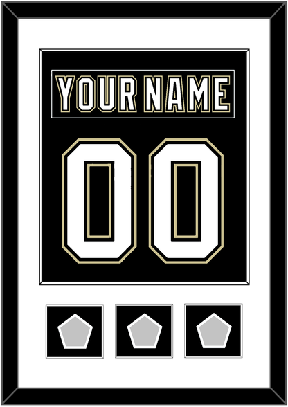 Pittsburgh Nameplate & Number (Back) Combined, With 3 Stanley Cup Finals Patches - Home Black (2007-2016) - Essential Tier 1