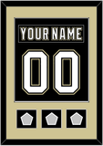 Pittsburgh Nameplate & Number (Back) Combined, With 3 Stanley Cup Finals Patches - Home Black (2007-2016) - Single Mat 2