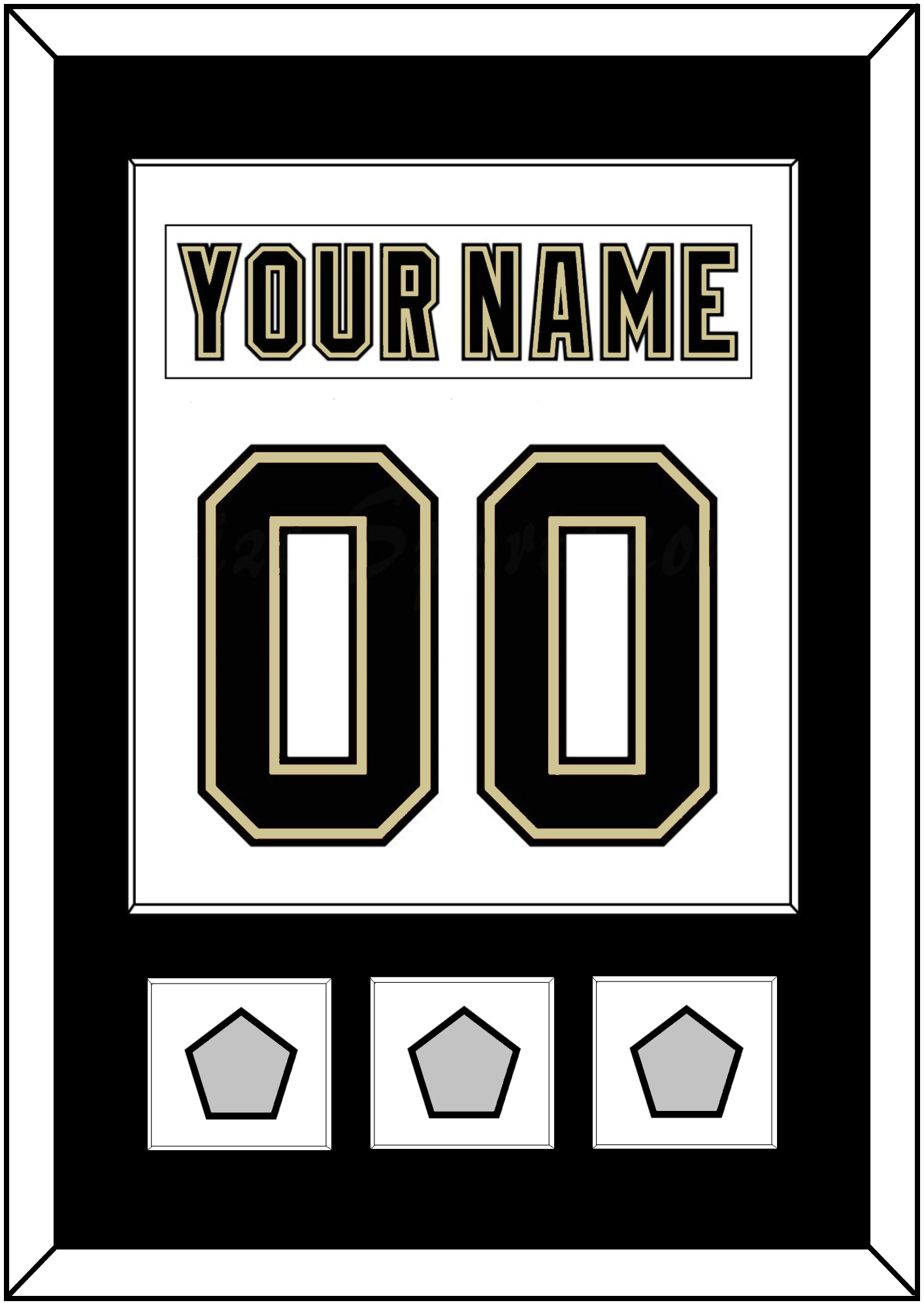 Pittsburgh Nameplate & Number (Back) Combined, With 3 Stanley Cup Finals Patches - Road White (2007-2016) - Essential Tier 1