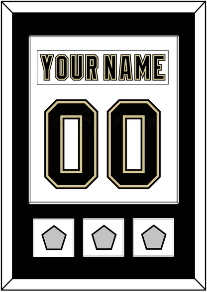 Pittsburgh Nameplate & Number (Back) Combined, With 3 Stanley Cup Champions Patches - Road White (2007-2016) - Essential Tier 1