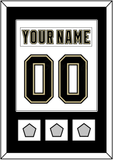 Pittsburgh Nameplate & Number (Back) Combined, With 3 Stanley Cup Finals Patches - Road White (2007-2016) - Single Mat 1