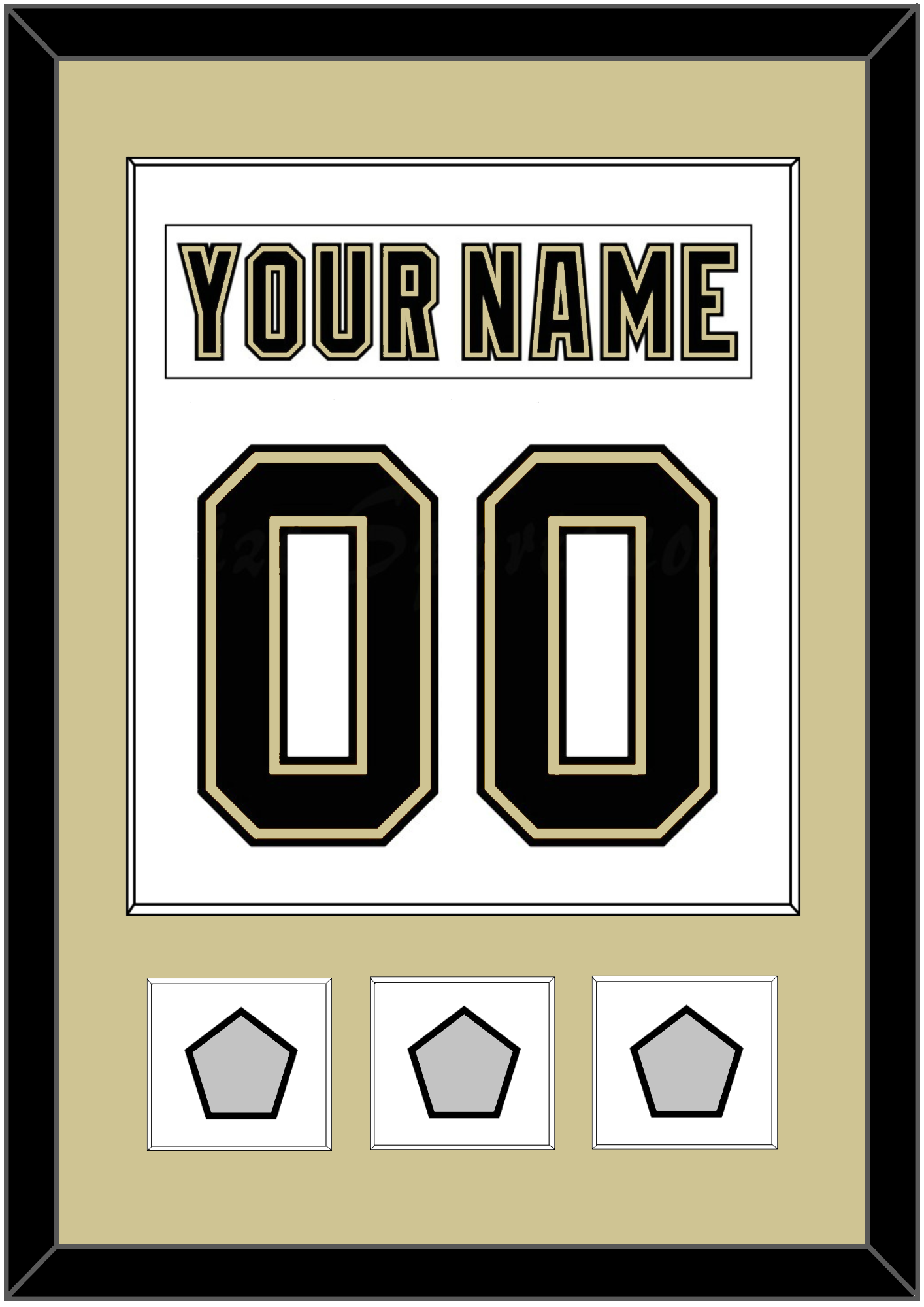 Pittsburgh Nameplate & Number (Back) Combined, With 3 Stanley Cup Finals Patches - Road White (2007-2016) - Essential Tier 2