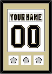 Pittsburgh Nameplate & Number (Back) Combined, With 3 Stanley Cup Champions Patches - Road White (2007-2016) - Single Mat 2