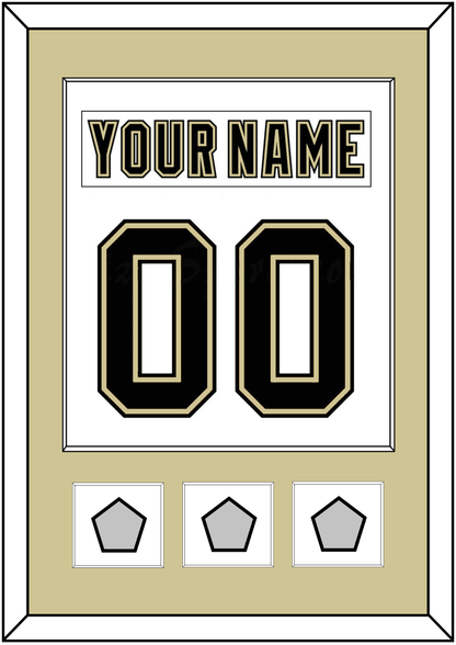 Pittsburgh Nameplate & Number (Back) Combined, With 3 Stanley Cup Finals Patches - Road White (2007-2016) - Essential Tier 2