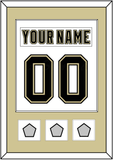 Pittsburgh Nameplate & Number (Back) Combined, With 3 Stanley Cup Champions Patches - Road White (2007-2016) - Single Mat 2