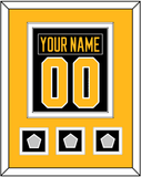 Pittsburgh Nameplate & Number (Back) Combined, With 3 Stanley Cup Finals Patches - Home Black - Double Mat 3