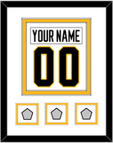 Pittsburgh Nameplate & Number (Back) Combined, With 3 Stanley Cup Finals Patches - Road White - Double Mat 1