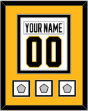 Pittsburgh Nameplate & Number (Back) Combined, With 3 Stanley Cup Finals Patches - Road White - Double Mat 4