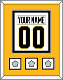 Pittsburgh Nameplate & Number (Back) Combined, With 3 Stanley Cup Finals Patches - Road White - Double Mat 4