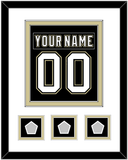 Pittsburgh Nameplate & Number (Back) Combined, With 3 Stanley Cup Champions Patches - Home Black (2007-2016) - Double Mat 1