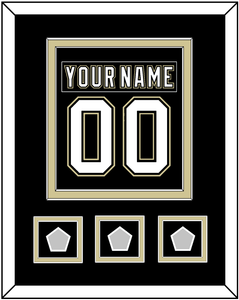 Pittsburgh Nameplate & Number (Back) Combined, With 3 Stanley Cup Finals Patches - Home Black (2007-2016) - Double Mat 2