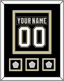 Pittsburgh Nameplate & Number (Back) Combined, With 3 Stanley Cup Champions Patches - Home Black (2007-2016) - Double Mat 2