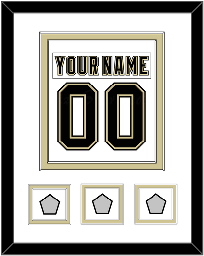 Pittsburgh Nameplate & Number (Back) Combined, With 3 Stanley Cup Finals Patches - Road White (2007-2016) - Signature Tier 1