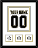 Pittsburgh Nameplate & Number (Back) Combined, With 3 Stanley Cup Champions Patches - Road White (2007-2016) - Double Mat 1