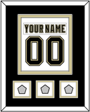 Pittsburgh Nameplate & Number (Back) Combined, With 3 Stanley Cup Finals Patches - Road White (2007-2016) - Double Mat 2