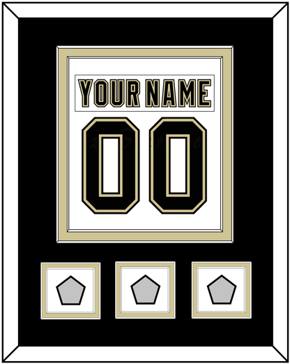 Pittsburgh Nameplate & Number (Back) Combined, With 3 Stanley Cup Champions Patches - Road White (2007-2016) - Signature Tier 2