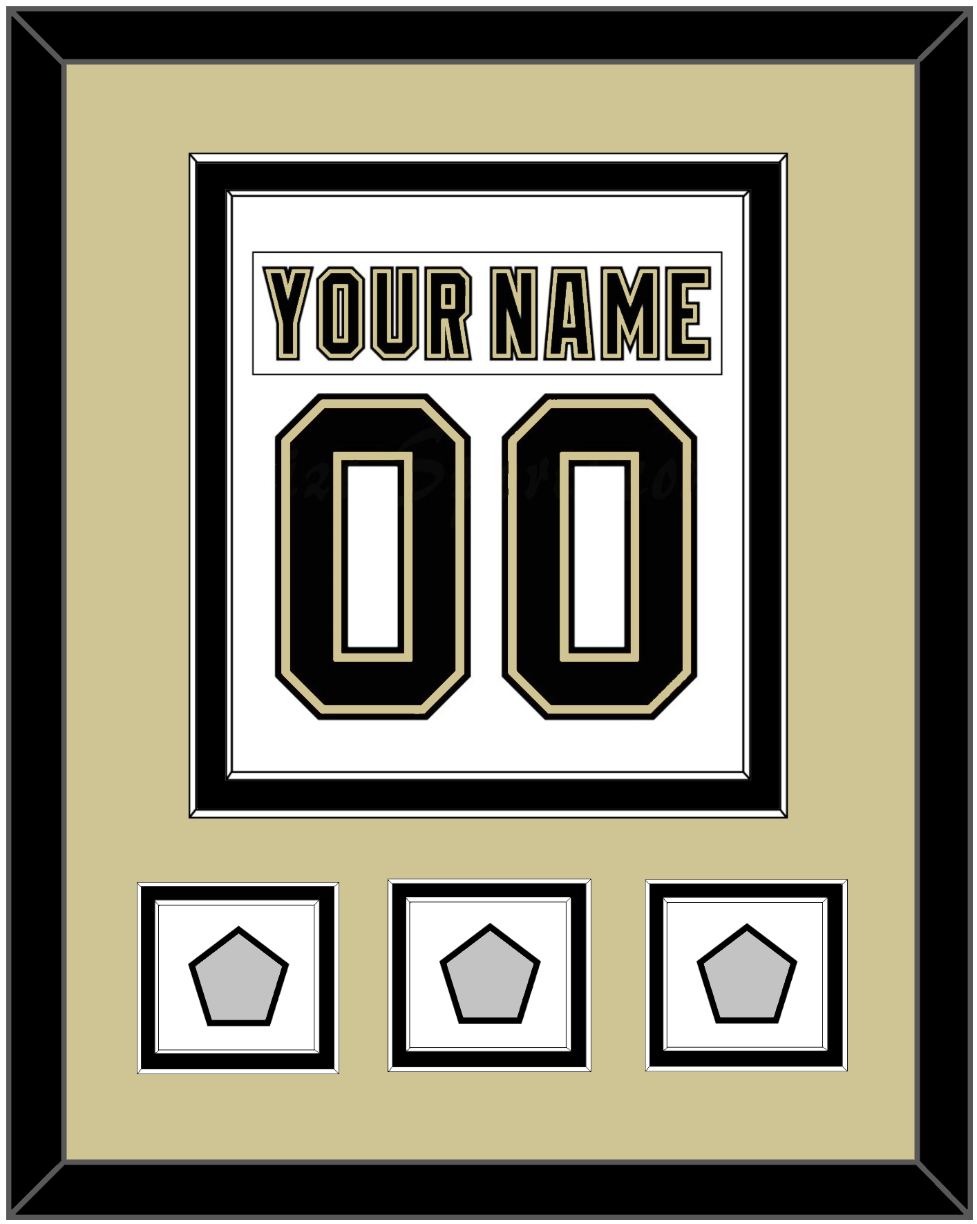 Pittsburgh Nameplate & Number (Back) Combined, With 3 Stanley Cup Finals Patches - Road White (2007-2016) - Signature Tier 3