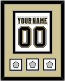 Pittsburgh Nameplate & Number (Back) Combined, With 3 Stanley Cup Champions Patches - Road White (2007-2016) - Double Mat 3