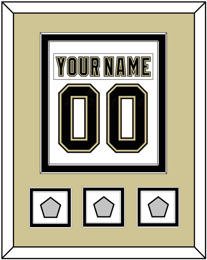 Pittsburgh Nameplate & Number (Back) Combined, With 3 Stanley Cup Finals Patches - Road White (2007-2016) - Signature Tier 3