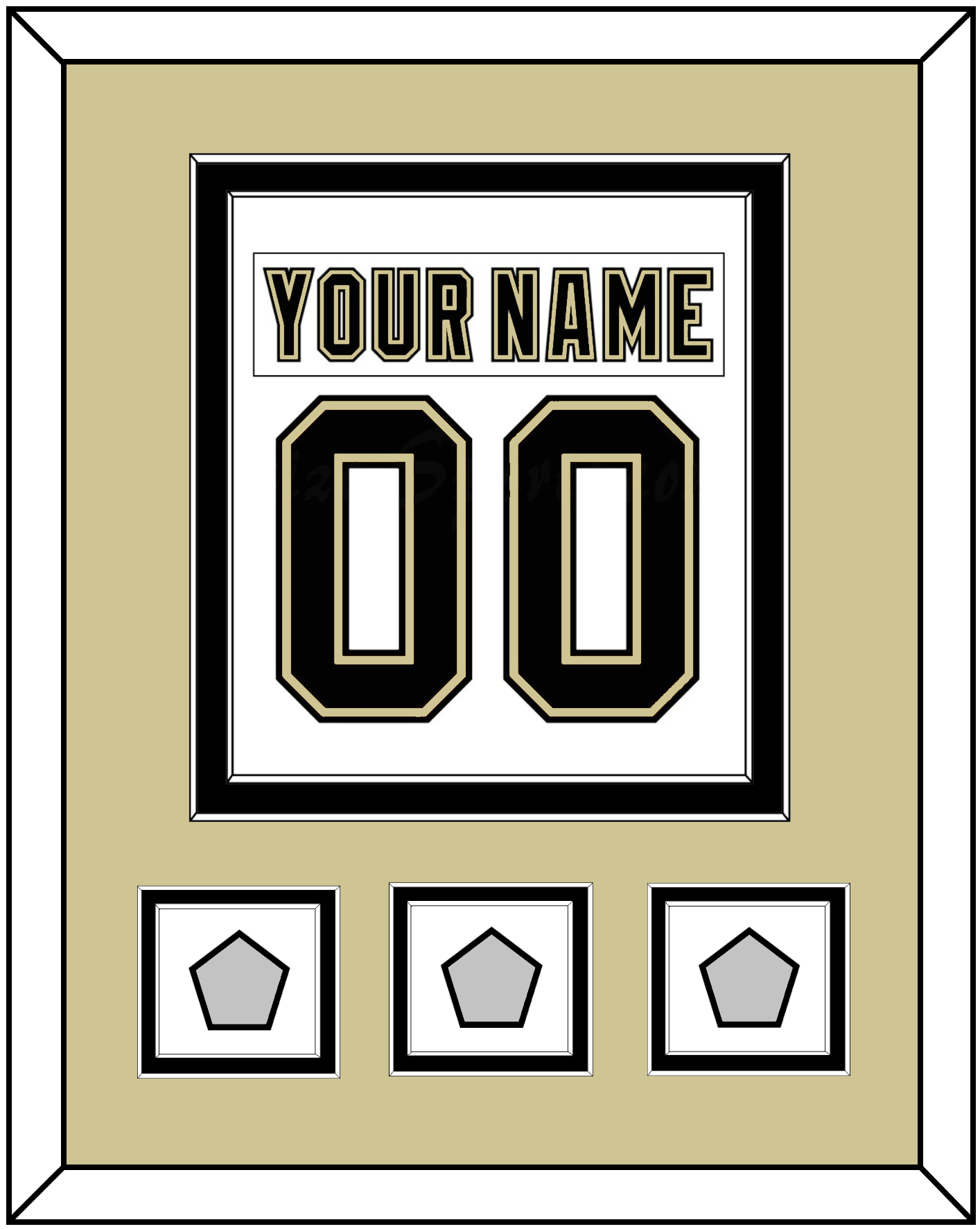 Pittsburgh Nameplate & Number (Back) Combined, With 3 Stanley Cup Champions Patches - Road White (2007-2016) - Signature Tier 3