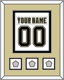 Pittsburgh Nameplate & Number (Back) Combined, With 3 Stanley Cup Champions Patches - Road White (2007-2016) - Double Mat 3