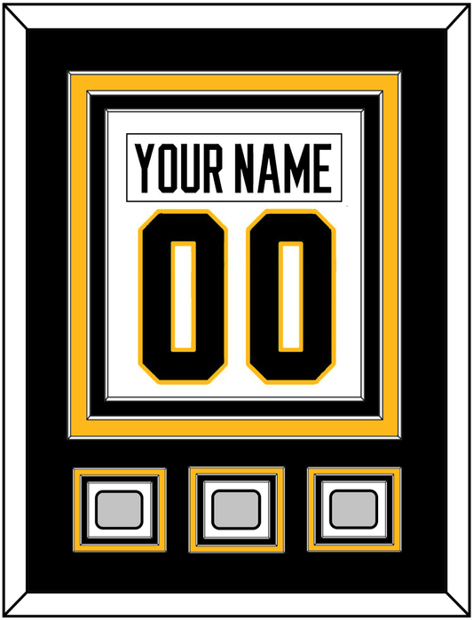 Pittsburgh Nameplate & Number (Back) Combined, With 3 Stanley Cup Finals Patches - Road White - Premier Tier 2