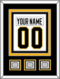 Pittsburgh Nameplate & Number (Back) Combined, With 3 Stanley Cup Finals Patches - Road White - Triple Mat 2