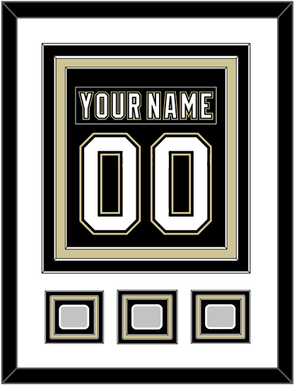 Pittsburgh Nameplate & Number (Back) Combined, With 3 Stanley Cup Finals Patches - Home Black (2007-2016) - Premier Tier 1
