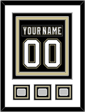 Pittsburgh Nameplate & Number (Back) Combined, With 3 Stanley Cup Finals Patches - Home Black (2007-2016) - Triple Mat 1