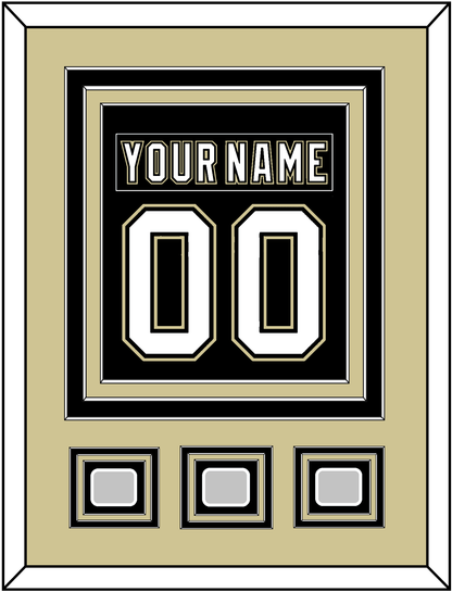 Pittsburgh Nameplate & Number (Back) Combined, With 3 Stanley Cup Finals Patches - Home Black (2007-2016) - Premier Tier 3