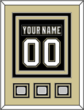 Pittsburgh Nameplate & Number (Back) Combined, With 3 Stanley Cup Finals Patches - Home Black (2007-2016) - Triple Mat 3