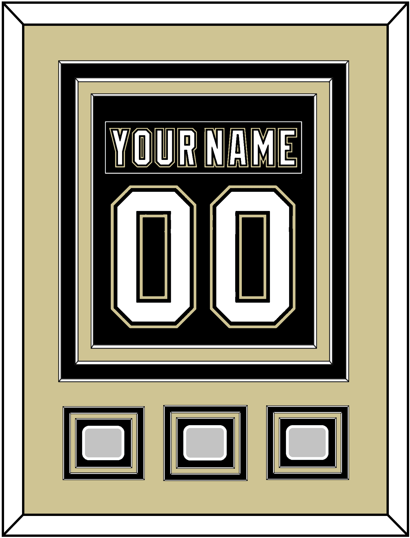 Pittsburgh Nameplate & Number (Back) Combined, With 3 Stanley Cup Champions Patches - Home Black (2007-2016) - Premier Tier 3