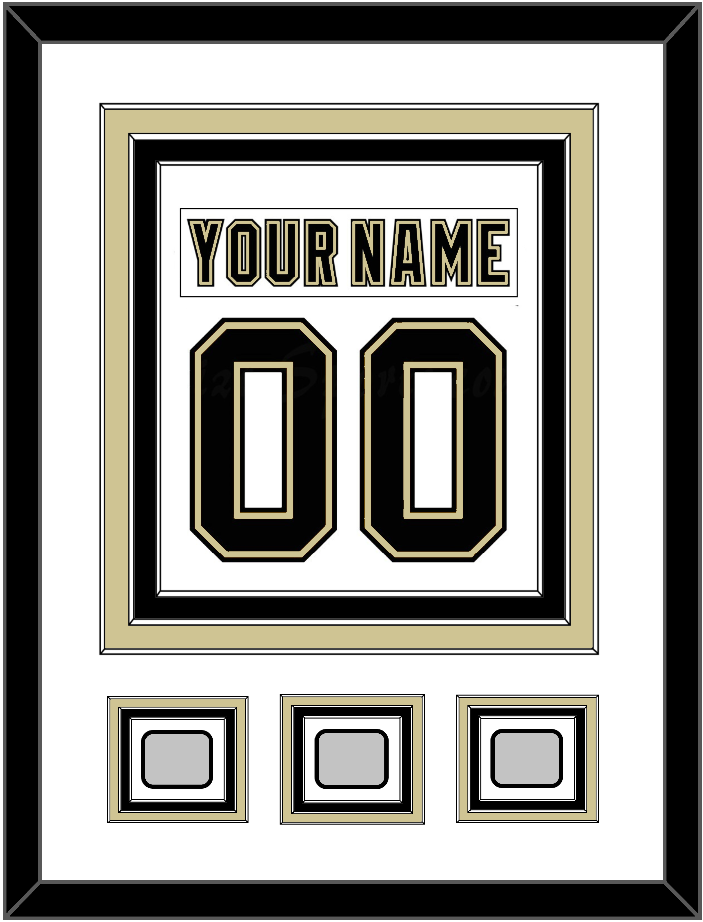 Pittsburgh Nameplate & Number (Back) Combined, With 3 Stanley Cup Finals Patches - Road White (2007-2016) - Premier Tier 1