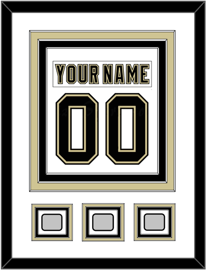 Pittsburgh Nameplate & Number (Back) Combined, With 3 Stanley Cup Champions Patches - Road White (2007-2016) - Premier Tier 1