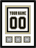 Pittsburgh Nameplate & Number (Back) Combined, With 3 Stanley Cup Champions Patches - Road White (2007-2016) - Triple Mat 1