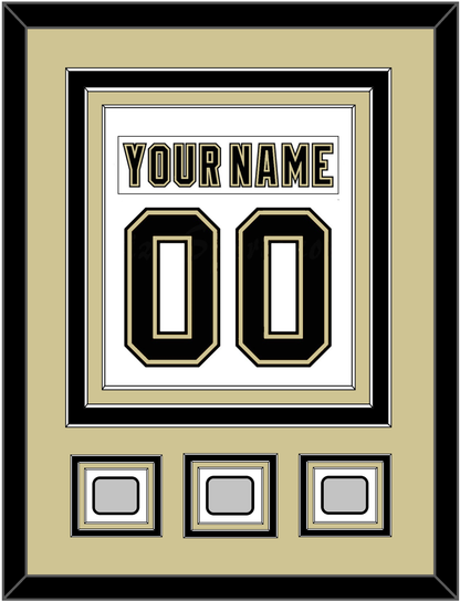 Pittsburgh Nameplate & Number (Back) Combined, With 3 Stanley Cup Finals Patches - Road White (2007-2016) - Premier Tier 3