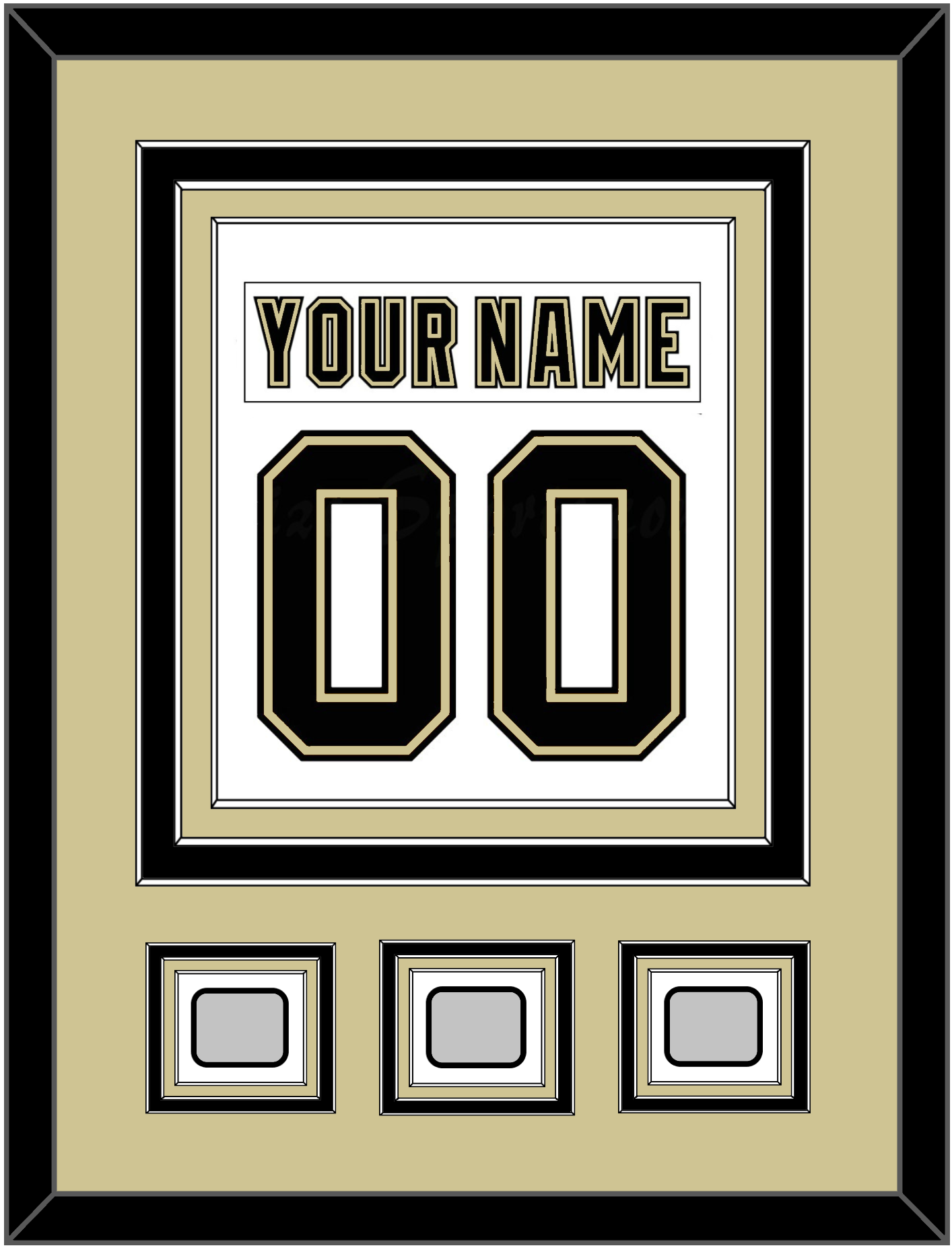 Pittsburgh Nameplate & Number (Back) Combined, With 3 Stanley Cup Champions Patches - Road White (2007-2016) - Premier Tier 3