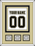 Pittsburgh Nameplate & Number (Back) Combined, With 3 Stanley Cup Finals Patches - Road White (2007-2016) - Triple Mat 3