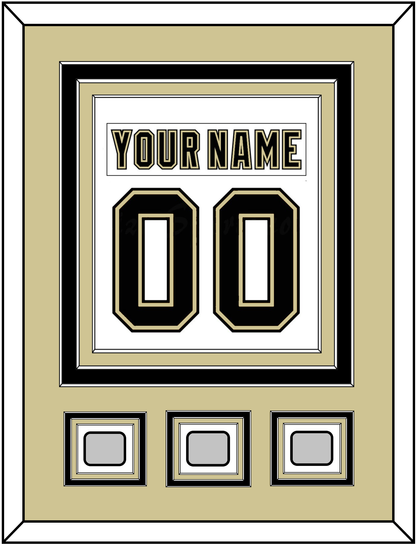 Pittsburgh Nameplate & Number (Back) Combined, With 3 Stanley Cup Champions Patches - Road White (2007-2016) - Premier Tier 3