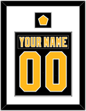 Pittsburgh Nameplate & Number (Back) Combined, With A Logo Patch - Road Black (1992-1997) - Single Mat 1