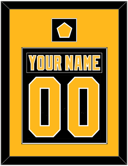 Pittsburgh Nameplate & Number (Back) Combined, With A Logo Patch - Road Black (1992-1997) - Essential Tier 2