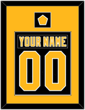 Pittsburgh Nameplate & Number (Back) Combined, With A Logo Patch - Road Black (1992-1997) - Single Mat 2