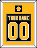Pittsburgh Nameplate & Number (Back) Combined, With A Logo Patch - Road Black (1992-1997) - Single Mat 2